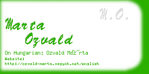 marta ozvald business card